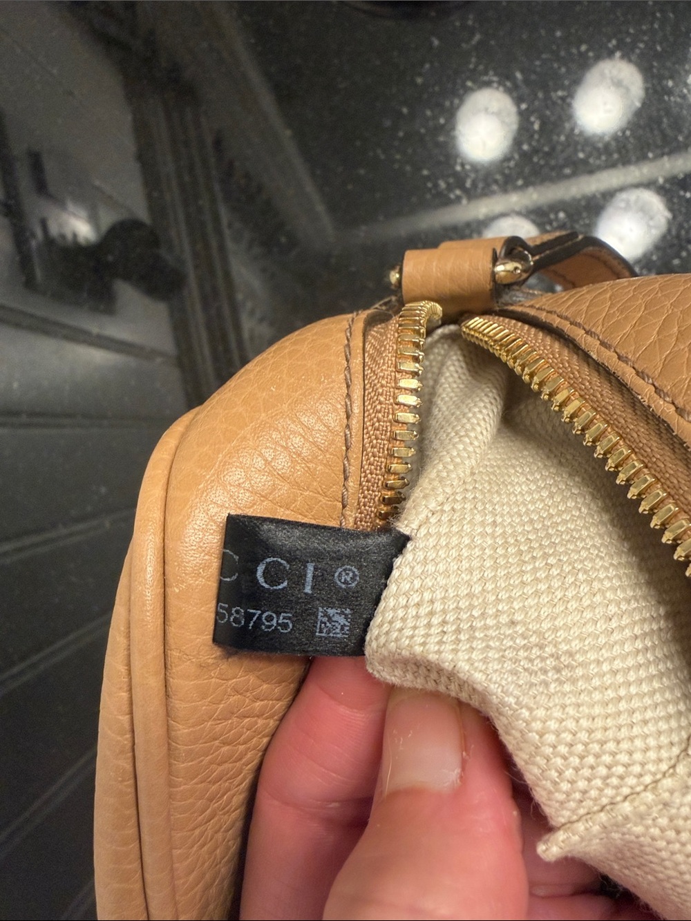 Gucci Tan Pebbled Leather Crossbody Camera Bag - Picture 10 of 10